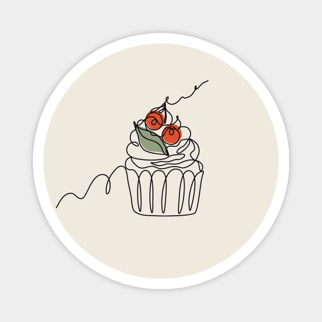 Line art style cupcake Magnet by DanielK